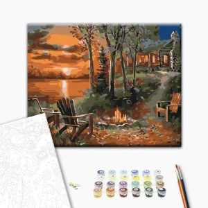 Pictură pe numere 30*40 сm (fără cutie) – casa de lângă lac Thumbnail 2