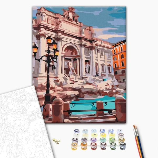 Pictură pe numere 30*40 сm (fără cutie) – havuzul trevi din roma 2