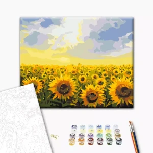 Pictură pe numere 30*40 сm (fără cutie) – câmp de floarea-soarelui Thumbnail 2