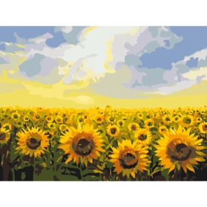 Pictură pe numere 30*40 сm (fără cutie) – câmp de floarea-soarelui Thumbnail 3