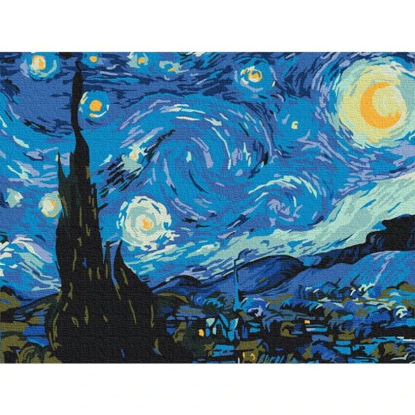 Pictură pe numere 30*40 сm (fără cutie) – noaptea cu stele 3