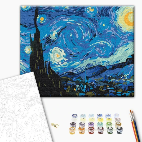 Pictură pe numere 30*40 сm (fără cutie) – noaptea cu stele 2