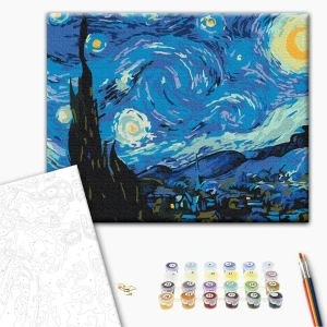 Pictură pe numere 30*40 сm (fără cutie) – noaptea cu stele Thumbnail 2
