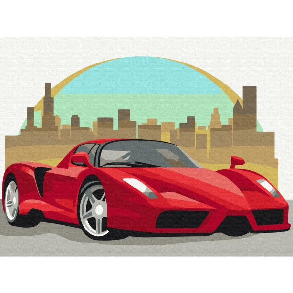 Pictură pe numere 30*40 сm (fără cutie) – mașină roșie 3