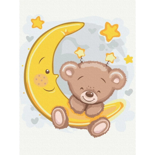 Pictură pe numere 30*40 сm (fără cutie) – ursulețul pe lună 3