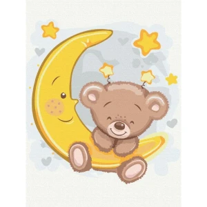Pictură pe numere 30*40 сm (fără cutie) – ursulețul pe lună Thumbnail 3