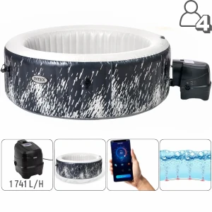 Intex jacuzzi spa gonflabil “glow deluxe” 196х71 cm, 795l, 4 persoane