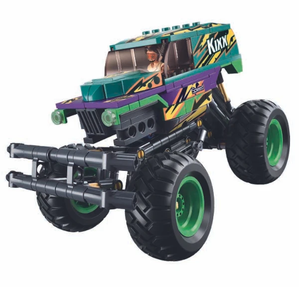 Set de construcție „monster truck verde-mov”, cu inerție, 252 elem. 2