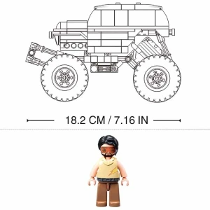 Set de construcție „monster truck verde-mov”, cu inerție, 252 elem. Thumbnail 3