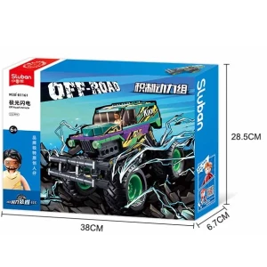 Set de construcție „monster truck verde-mov”, cu inerție, 252 elem. Thumbnail 6
