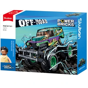 Set de construcție „monster truck verde-mov”, cu inerție, 252 elem. Thumbnail 7