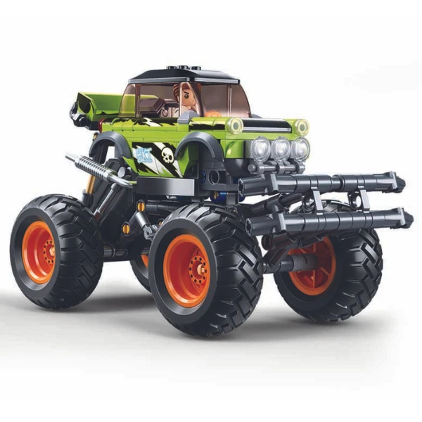 Set de construcție „monster truck verde”, cu inerție, 264 elem. 2