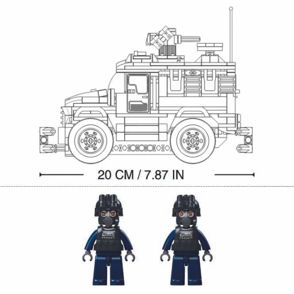 Set de construcție „tigru - vehicul de asalt”, cu telecomandă, 412 elem. 4