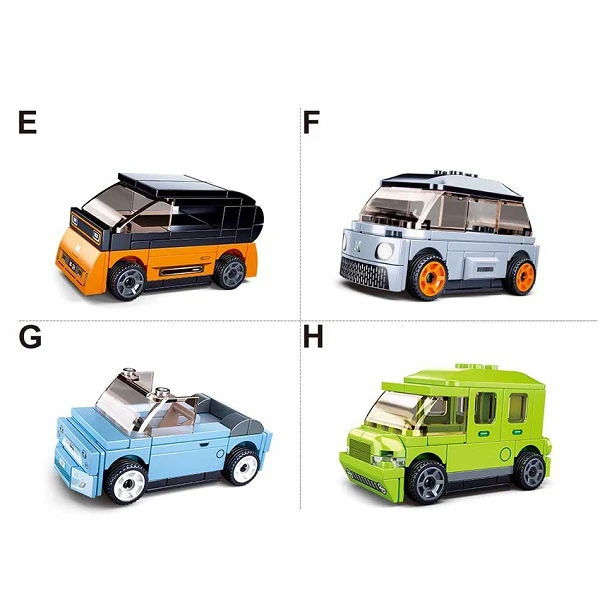 Set de construcție ”mașini electrice", cu inerție 8 modele, de la 53 pînă la 61 elem. 6