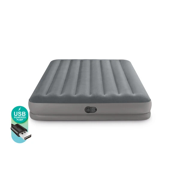 Intex saltea "velur prestige" 152x203x30cm cu usb pompa fastfill 2