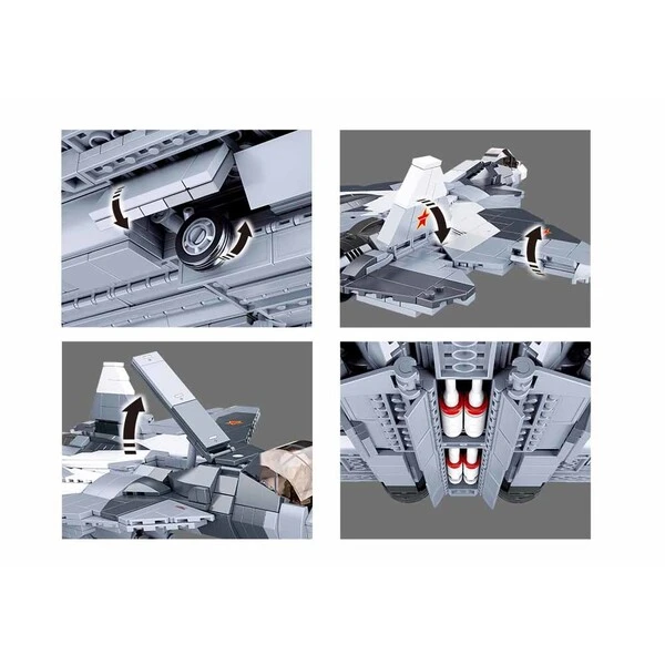 Set de construcție „avion reactiv de vânătoare 2 în 1”, gri, 1530 elem. 5