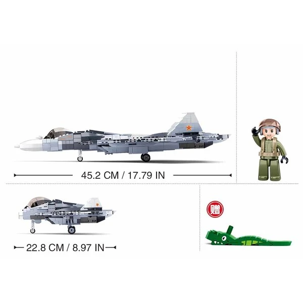 Set de construcție „avion reactiv de vânătoare 2 în 1”, gri, 1530 elem. 3