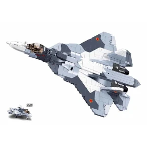 Set de construcție „avion reactiv de vânătoare 2 în 1”, gri, 1530 elem. Thumbnail 2