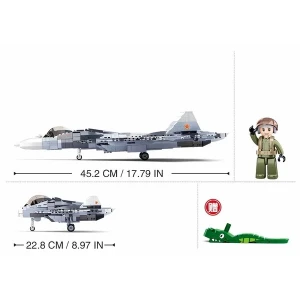 Set de construcție „avion reactiv de vânătoare 2 în 1”, gri, 1530 elem. Thumbnail 3