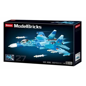 Set de construcție „avion reactiv de vânătoare 2 în 1”, albastru, 1040 elem. Thumbnail 6