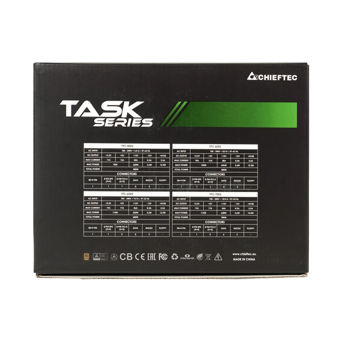 Блок питания для компьютеров chieftec tps-600s, 600вт, atx, немодульный 7