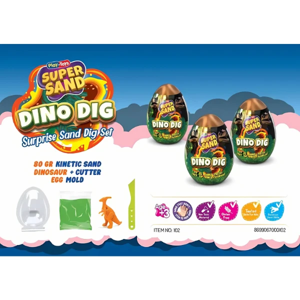Set cinetic în ou "dinozauri" 4