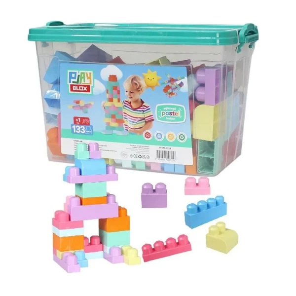 Set de construcție găleată cu blocuri pastel "play blox", 133 piese 5