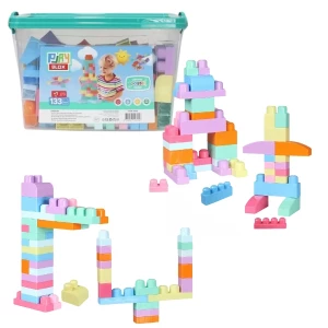 Конструктор Ведёрко с пастельными блоками "Play Blox", 133 элем.