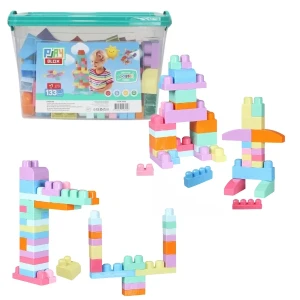 Set de construcție găleată cu blocuri pastel "play blox", 133 piese