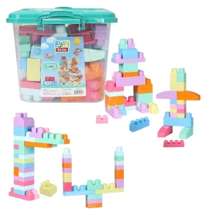 Конструктор Ведёрко с пастельными блоками "Play Blox", 107 элем.