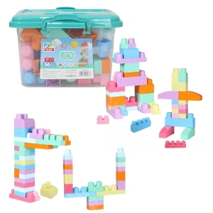 Set de construcție găleată cu blocuri pastel "play blox", 56 piese