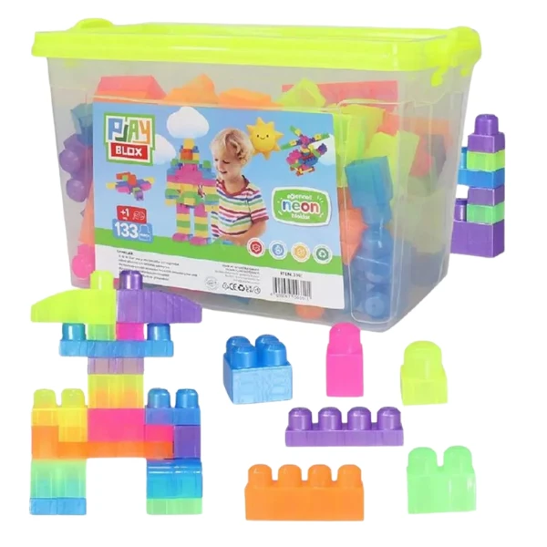 Set de construcție găleată cu blocuri neon "play blox", 133 piese 6