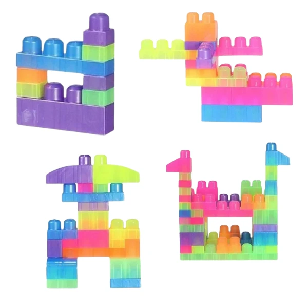 Set de construcție găleată cu blocuri neon "play blox", 133 piese 2