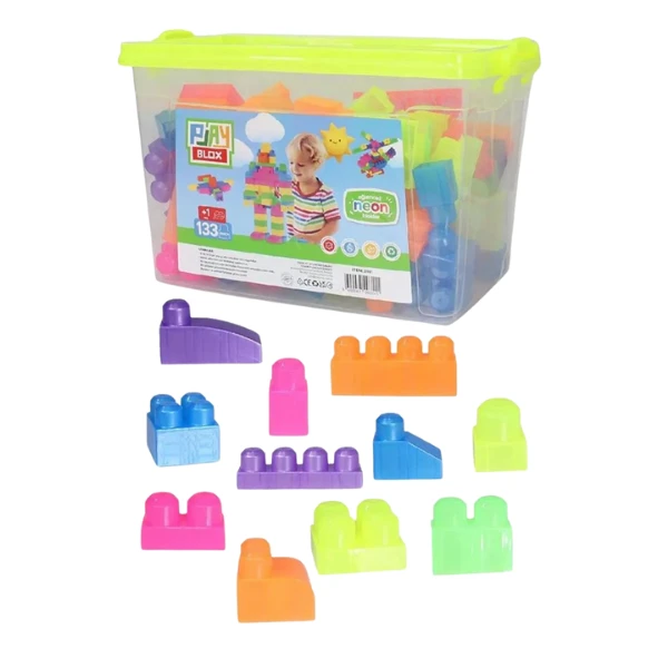 Set de construcție găleată cu blocuri neon "play blox", 133 piese 5