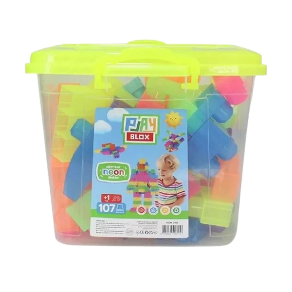 Set de construcție găleată cu blocuri neon "play blox", 107 piese 3