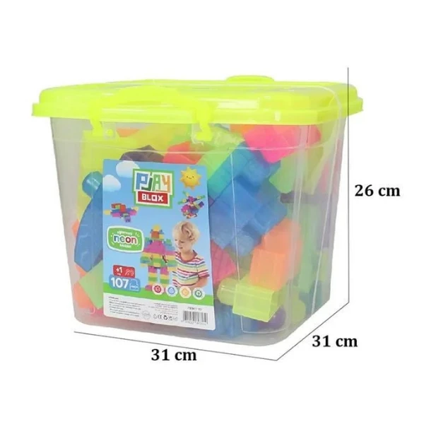 Set de construcție găleată cu blocuri neon "play blox", 107 piese 7