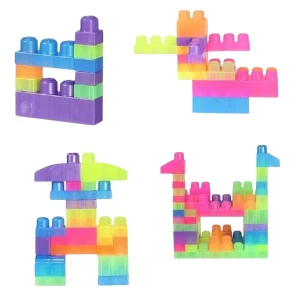 Set de construcție găleată cu blocuri neon "play blox", 107 piese Thumbnail 2