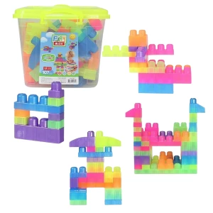 Set de construcție Găleată cu blocuri neon &quot;Play Blox&quot;, 107 piese
