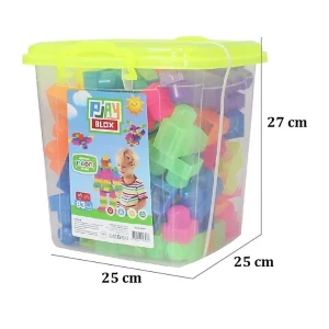 Set de construcție găleată cu blocuri neon "play blox", 83 piese Thumbnail 6