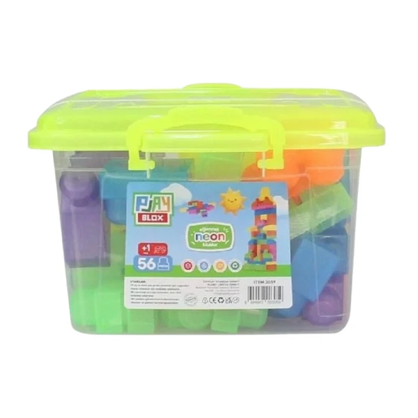 Set de construcție găleată cu blocuri neon "play blox", 56 piese 3
