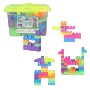 Set de construcție Găleată cu blocuri neon &quot;Play Blox&quot;, 56 piese