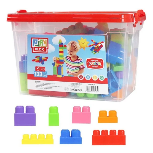 Set de construcție găleată cu blocuri strălucitoare "play blox", 133 piese 5