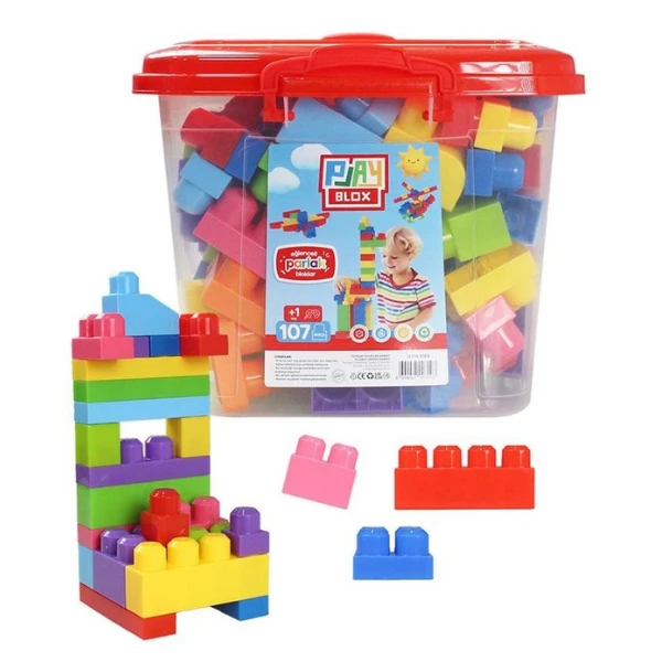 Set de construcție găleată cu blocuri strălucitoare "play blox", 107 piese 4