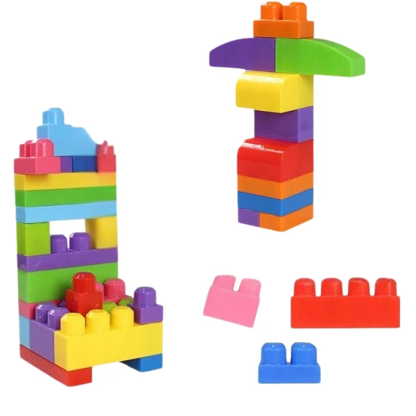 Конструктор ведёрко с блестящими блоками "play blox", 83 элем. 2