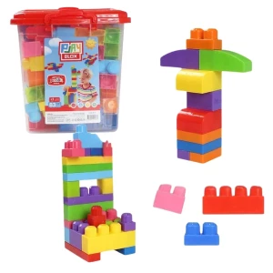 Конструктор Ведёрко с блестящими блоками "Play Blox", 83 элем.