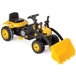 Tractor excavator cu pedale "active", galben