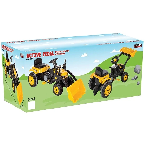 Tractor excavator cu pedale "active", galben 9