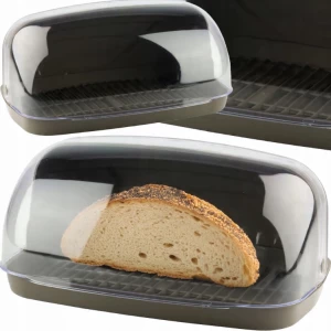 CUTIE PENTRU PAINE CU CAPAC TRANSPARENT GRI – 36x27x18 CM (324209)