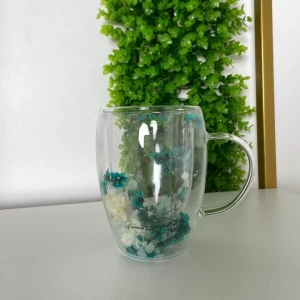 Двух стенная кружка с цветами внутри (gt0199-a)