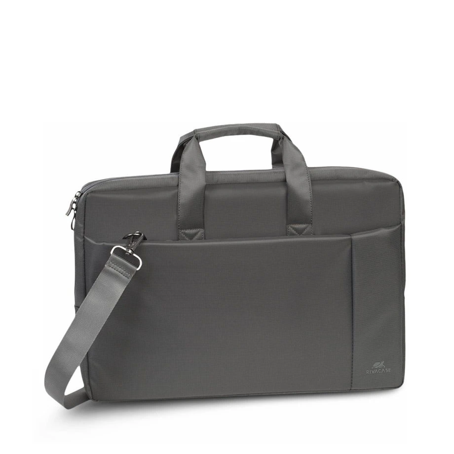 Geantă pentru laptop rivacase central, 17.3", poliester, gri 17